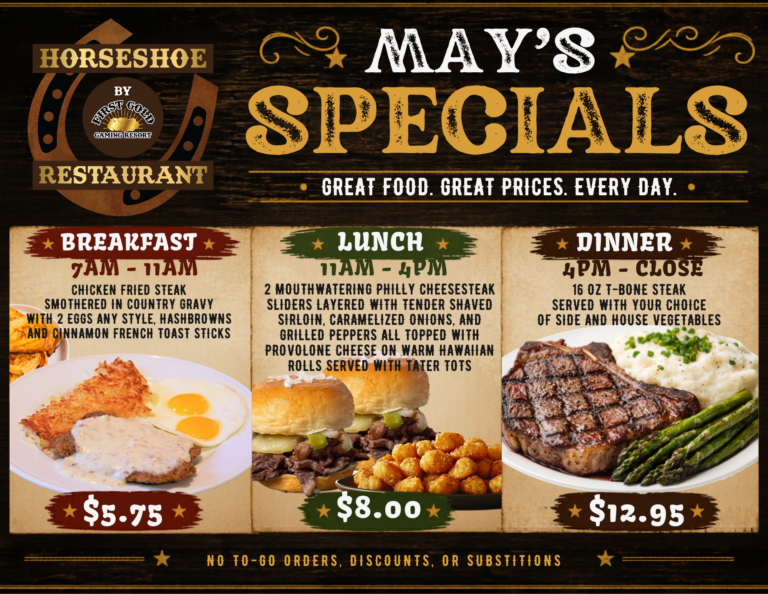 May Restaurant Specials