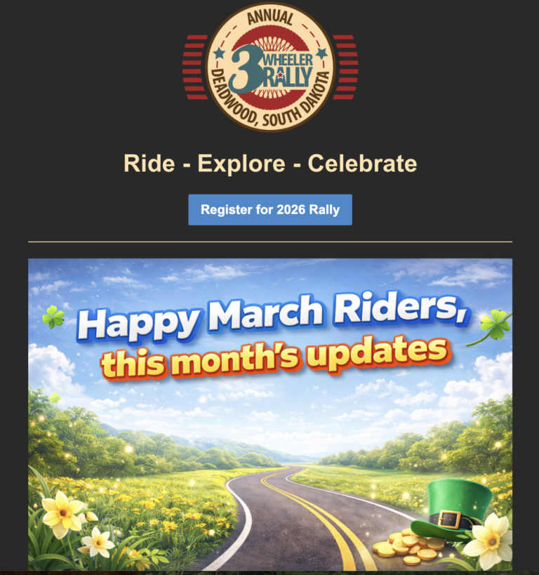 Deadwood 3Wheeler Rally News 2026 – March